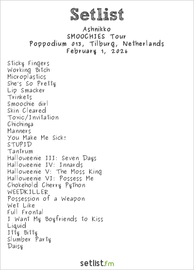 Ashnikko at Poppodium 013, Tilburg, Netherlands Setlist