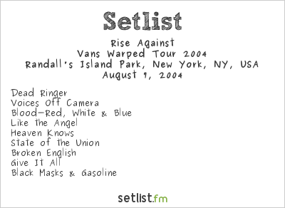 Rise Against at Warped Tour 2004 Setlist
