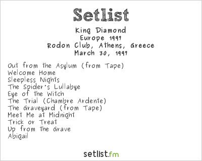 King Diamond at Rodon Club, Athens, Greece Setlist