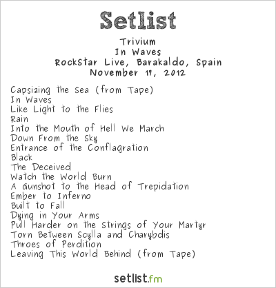 Trivium at RockStar Live, Barakaldo, Spain Setlist