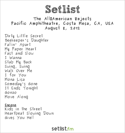The All‐American Rejects at Orange County Fair 2012 Setlist