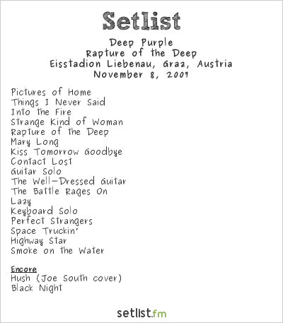 Deep Purple at Eisstadion Liebenau, Graz, Austria Setlist