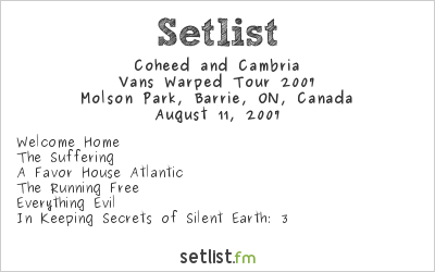 Coheed and Cambria at Warped Tour 2007 Setlist