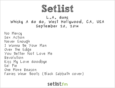 L.A. Guns at Sunset Strip Music Festival 2014 Setlist