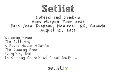 Coheed and Cambria at Warped Tour 2007 Setlist
