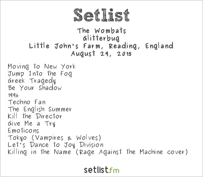 The Wombats at Reading Festival 2015 Setlist