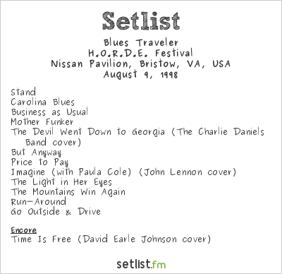 Blues Traveler at Nissan Pavilion, Bristow, VA, USA Setlist