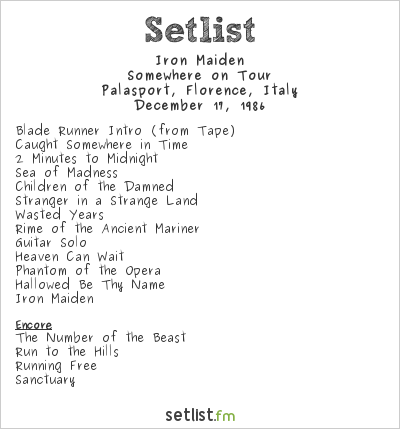 Iron Maiden at Palasport, Florence, Italy Setlist