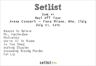 Sum 41 at Rock in IdRho 2012 Setlist