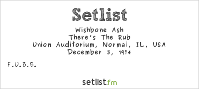 Wishbone Ash at Union Auditorium, Normal, IL, USA Setlist