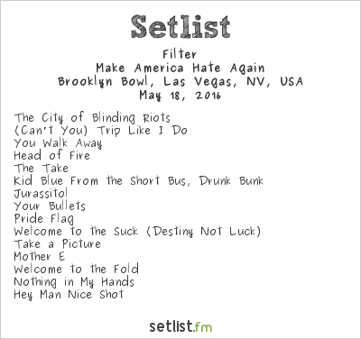Filter at Brooklyn Bowl, Las Vegas, NV, USA Setlist
