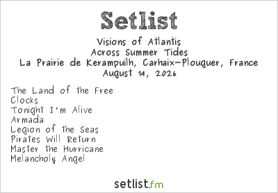 Visions of Atlantis Setlist Motocultor Festival 2026, Across Summer Tides