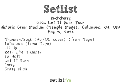 Buckcherry at Sonic Temple 2026 Setlist