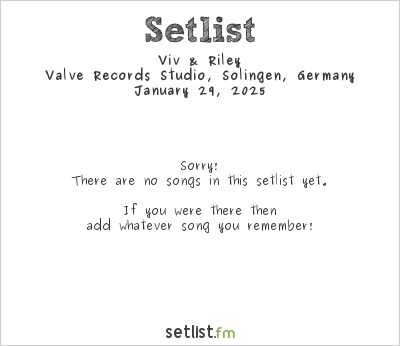 Viv & Riley at Valve Records Studio, Solingen, Germany Setlist