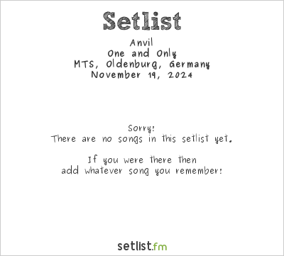 Anvil at MTS, Oldenburg, Germany Setlist