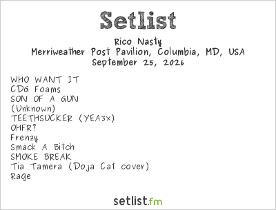 Rico Nasty at All Things Go Music Festival: DC 2026 Setlist