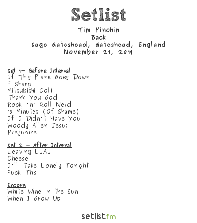 Tim Minchin at Sage Gateshead, Gateshead, England Setlist