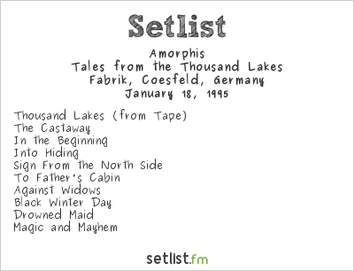 Amorphis at Fabrik, Coesfeld, Germany Setlist