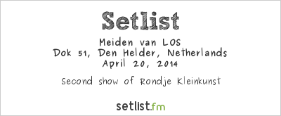 Meiden van LOS at Rondje Kleinkunst 2014 Setlist