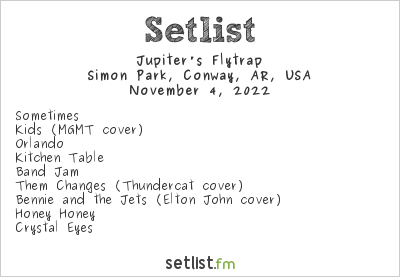 Jupiter's Flytrap at Simon Park, Conway, AR, USA Setlist