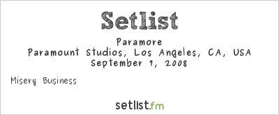 Paramore at MTV Video Music Awards 2008 Setlist