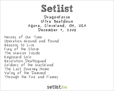 DragonForce at Agora, Cleveland, OH, USA Setlist