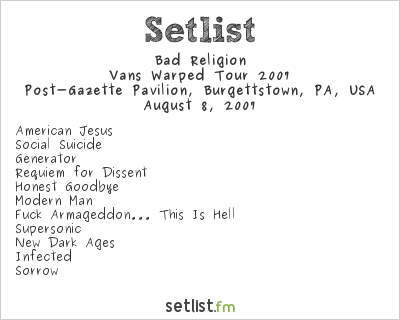 Bad Religion at Warped Tour 2007 Setlist