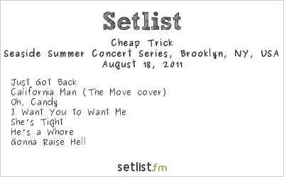 Cheap Trick at Seaside Summer Concert Series, Brooklyn, NY, USA Setlist