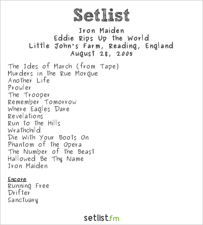 Iron Maiden at Reading Festival 2005 Setlist
