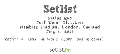 Status Quo at Concert for Diana Setlist
