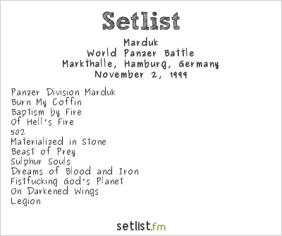 Marduk at Markthalle, Hamburg, Germany Setlist