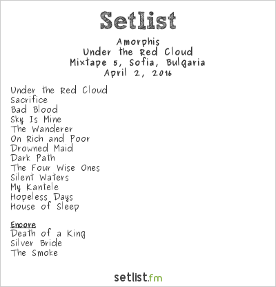 Amorphis at Mixtape 5, Sofia, Bulgaria Setlist
