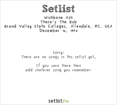 Wishbone Ash at Grand Valley State Colleges, Allendale, MI, USA Setlist