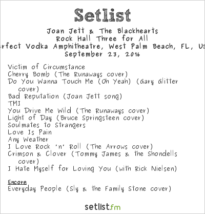 Joan Jett & The Blackhearts at Perfect Vodka Amphitheatre, West Palm Beach, FL, USA Setlist