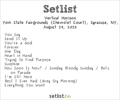Vertical Horizon at New York State Fair 2025 Setlist