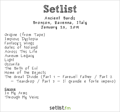 Ancient Bards at Bronson, Ravenna, Italy Setlist