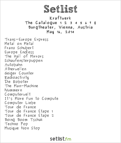 Kraftwerk at Burgtheater, Vienna, Austria Setlist
