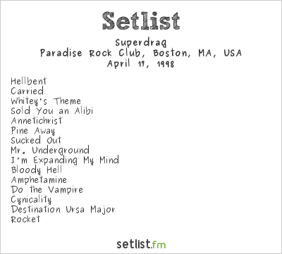 Superdrag at Paradise Rock Club, Boston, MA, USA Setlist