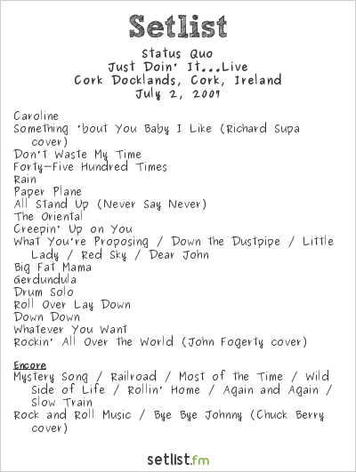 Status Quo at Live at the Marquee 2007 Setlist