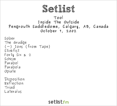 Tool at Pengrowth Saddledome, Calgary, AB, Canada Setlist