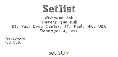 Wishbone Ash at St. Paul Civic Center, St. Paul, MN, USA Setlist