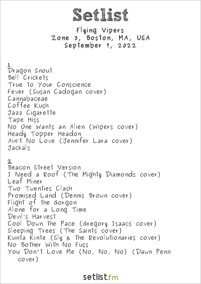 Flying Vipers at Zone 3, Boston, MA, USA Setlist
