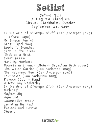 Jethro Tull at Cirkus, Stockholm, Sweden Setlist