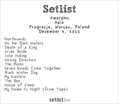 Amorphis at Progresja, Warsaw, Poland Setlist