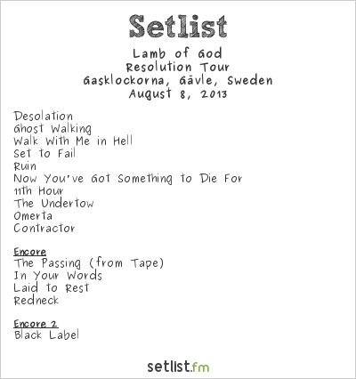 Lamb of God at Getaway Rock Festival 2013 Setlist