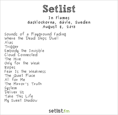 In Flames at Getaway Rock Festival 2013 Setlist