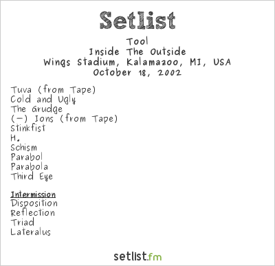 Tool at Wings Stadium, Kalamazoo, MI, USA Setlist