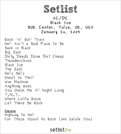 AC/DC at BOK Center, Tulsa, OK, USA Setlist