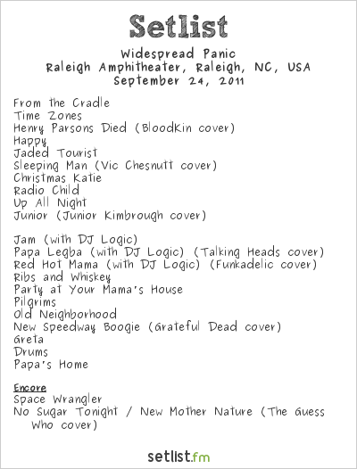 Widespread Panic at Raleigh Amphitheater, Raleigh, NC, USA Setlist