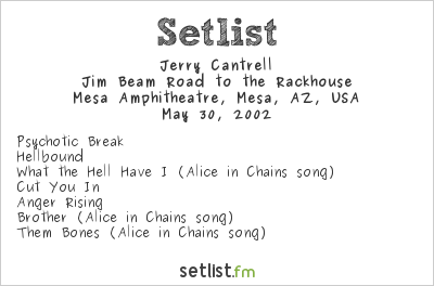 Jerry Cantrell at Mesa Amphitheatre, Mesa, AZ, USA Setlist